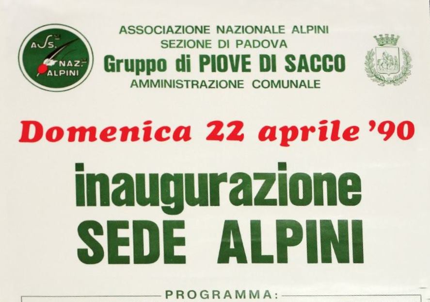 Alpini Piove di Sacco Programma Inaugurazione