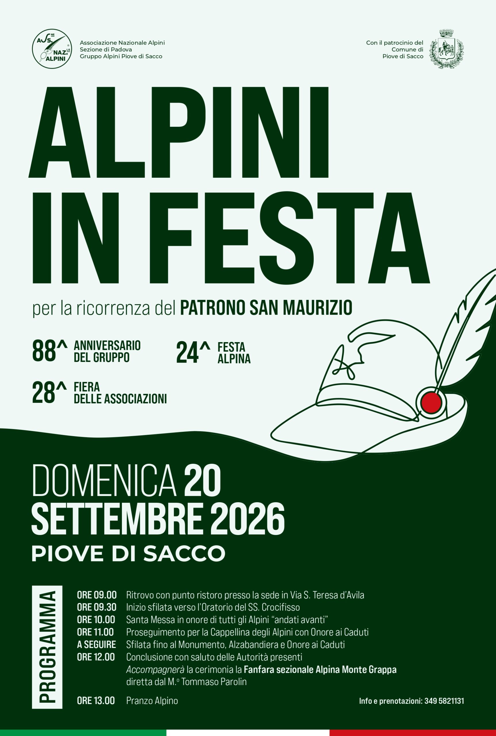 Festa Sezione Alpini e Patrono S. Maurizio - Piove di Sacco 20-09-2026